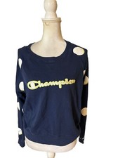 Champion Campus French Terry Crew Neck Sweatshirt in Navy Blue See Measurements 