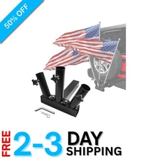Universal Hitch Mount 3 Flag Pole Holder for Truck SUV RV -  Alloy Steel
