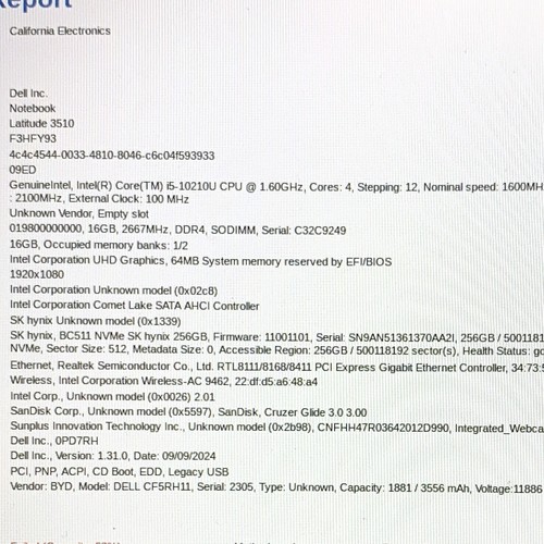 Dell Latitude 3510 15.6" FHD Intel i5-10210U 1.60GHz 16GB 256GB SSD Windows 11 - Picture 7 of 7