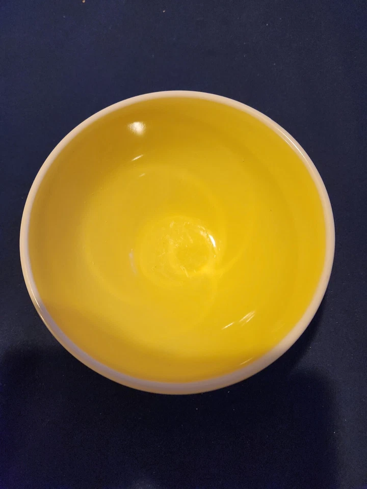 RAE DUNN Blanco Amarillo Interior GOMINOLAS Caramelo Cereal Helado Cuenco... Foto 4 de 4