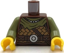 Lego Nueva Minifigura Torso Marrón Rojizo Armadura Vikinga Medio Turrón Cuero Parte