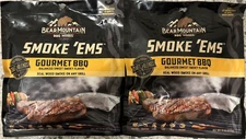 2 Bear Mountain SMOKE 'EMS Gourmet BBQ Real Wood for Grill Smoking - 6-ounces ea