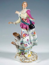 MEISSEN Porcelain Figure Dancing Shepherdess Elias Meyer Antique 1965 MNR: 1784