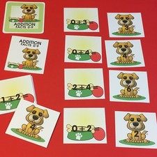 PUPPY - Addition Facts 0-9 Matching Game 48 Cards