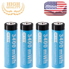 4PCS 1.5V AA AAA Li-ion Lithium ion Rechargeable Batteries 1100 / 3400mwh + Case