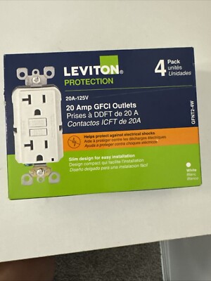 Leviton M42-GFNT2-4W GFCI Outlet- 4 Pack