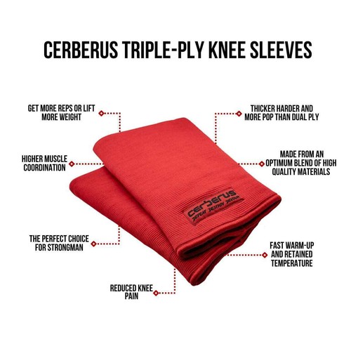 CERBERUS Strength Triple-Ply Knee Sleeves - Picture 6 of 14