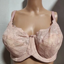 Soma Curvy Couture Bra Pink Lace 38DD, Underwire, Lined, No Padding