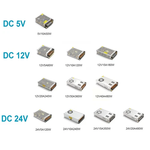 Switch Power Supply 5V/12V/24V AC to DC Converter Adapter Power Transformer New - Afbeelding 4 van 35