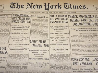 1921 MAY 15 NEW YORK TIMES - $15,000,000 MEDICAL CENTRE TO RISE HERE - NT 7849