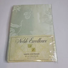 New Noble Excellence Isabella Solid Damask Tablecloth 60” X 120” Oblong Sage
