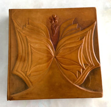 Vintage Leather Photo Album with Floral Embossed Design - Handmade, 23x23 cm