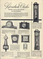 1955 PAPER AD Herschede Hall Grandfather Clock Mahogany Georgian Telechron 