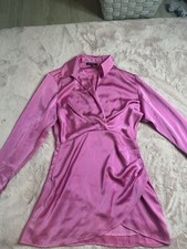 Woman Pink Elegant Dress Small