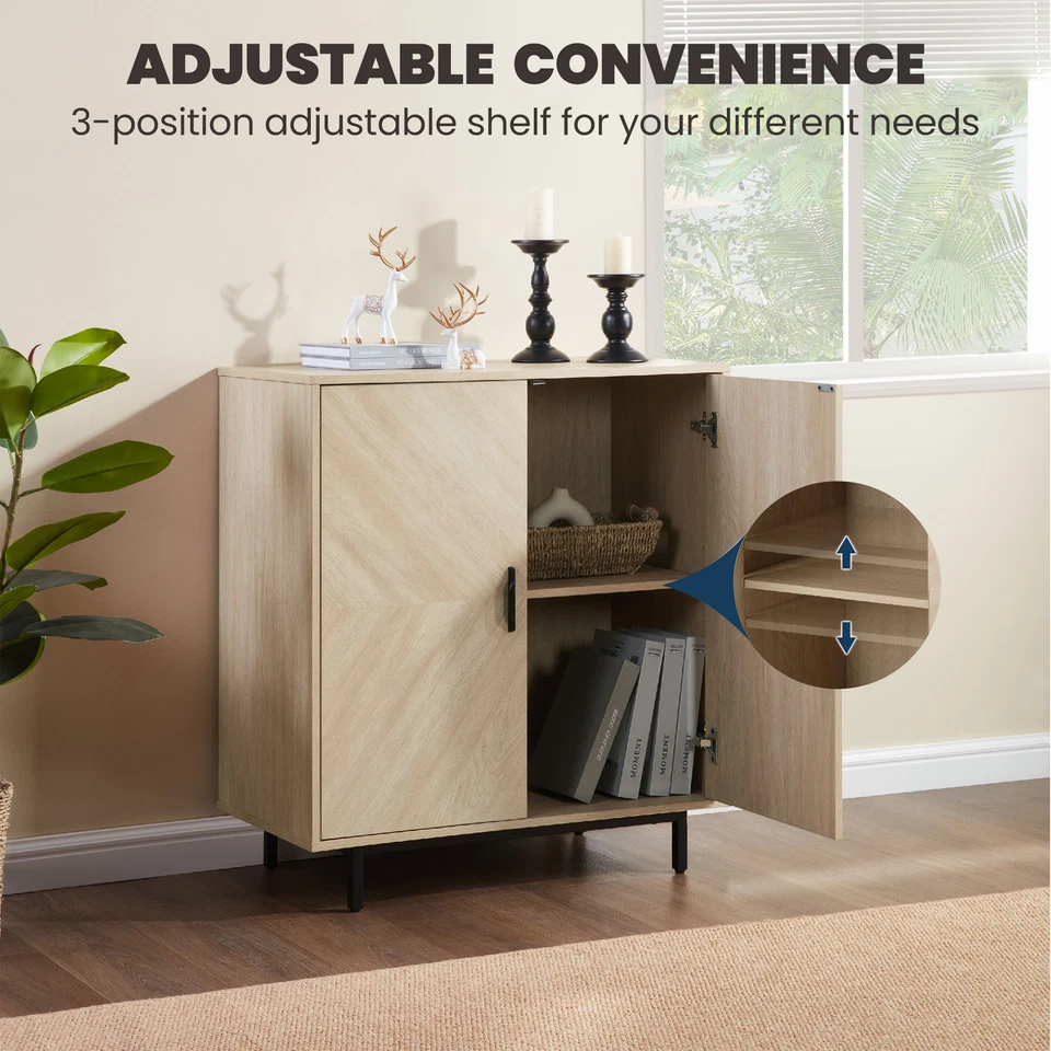 STOREADY Aparador Madera Armario Buffet con Estante Ajustable y 2 Puertas Foto 4 de 4