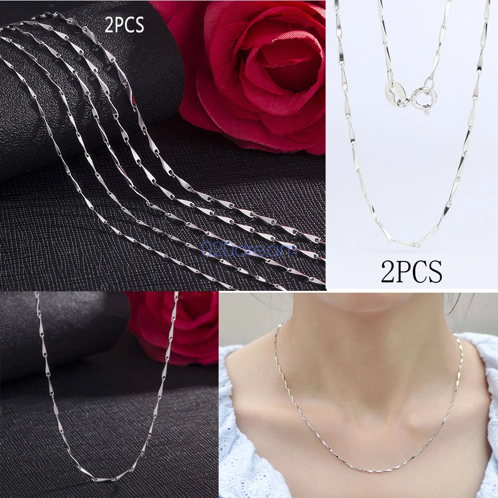 Silver neck shop chains for ladies