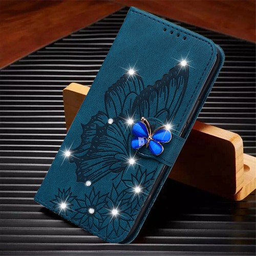 Butterfly Diamond Wallet Phone Case For Google Pixel 9 8 7 6 Pro XL 7A 8A 9A 6A - Picture 9 of 18