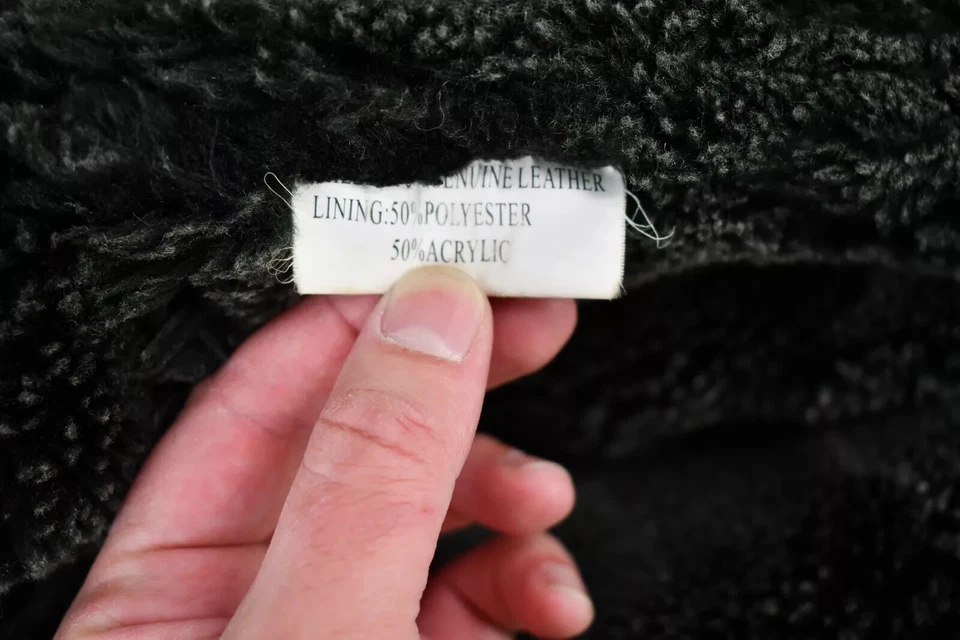 Abrigo de invierno vintage de cuero italiano genuino negro Avalanche 3 para hombre talla XL Foto 4 de 4