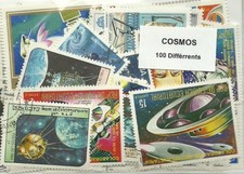 Lot 100 timbres thematique " Cosmos "