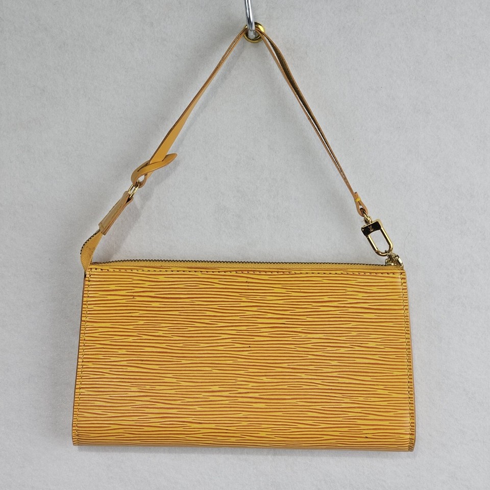 Vintage Louis Vuitton Epi Pochette Accessories Pouch Yellow Handbag. eBay