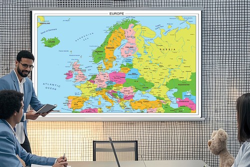 150x100cm Europe Map Political Distribution Print Poster Wall Mural School Decor - Picture 2 of 9