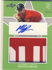 MADDUX BRUNS 2020 Leaf Perfect Game PG National Showcase PATCH AUTO /25 DODGERS