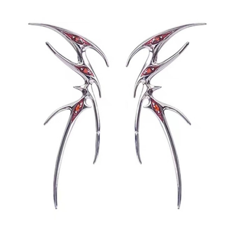 Elegant Blood Bowknot Nonpiercing Ear Cuff with Delicate Sweet Bow Design