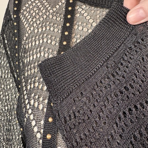 NWT Valentino Sheer Silk Cardigan Size Large Studded Delicate Black $2900 Rare - Picture 5 of 15