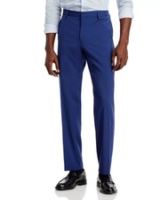  198 HUGO BOSS Men's Slim Fit Blue Wool Dress Pants 34 W yja2020