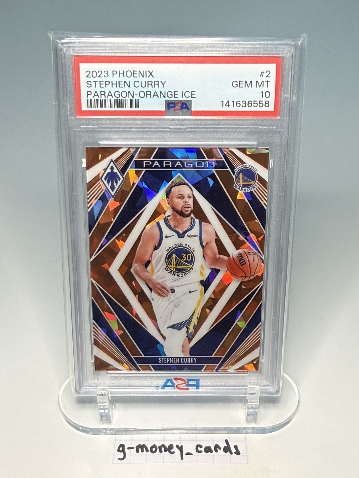 2023-24 Panini Phoenix - Paragon Stephen Curry #2 Orange Ice /249 PSA 10