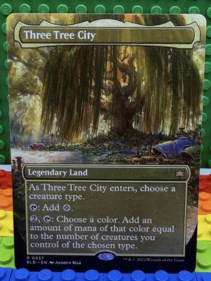   1x Three Tree City (Borderless Summer) #337 - Bloomburrow (BLB) NM - MTG RARE