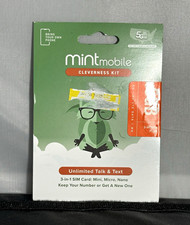 Mint Mobile 3-Month Prepaid Plan SIM Kit Unlimited Talk Text Data 5G