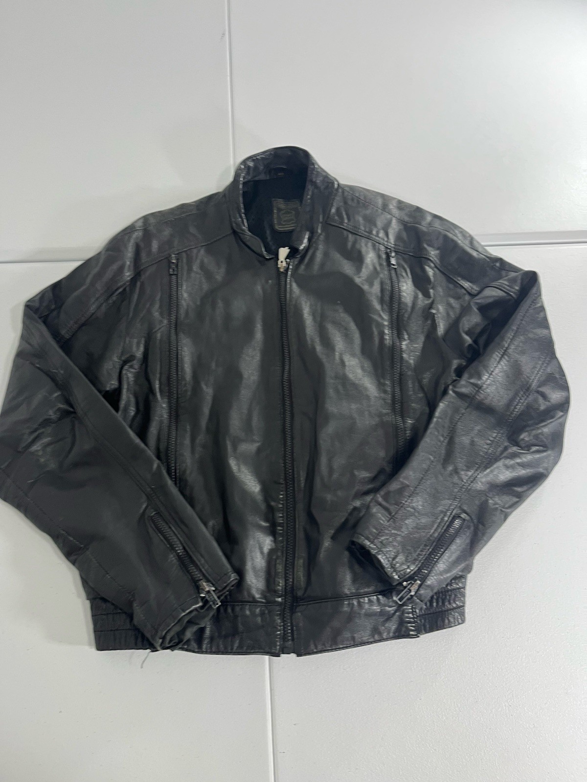 echt leder leather jacket Black Multiple Zippers … - image 1