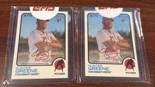 (1) Hunter Greene 2022 Topps Heritage Real One RC On-Card Auto #’d /73, SEALED