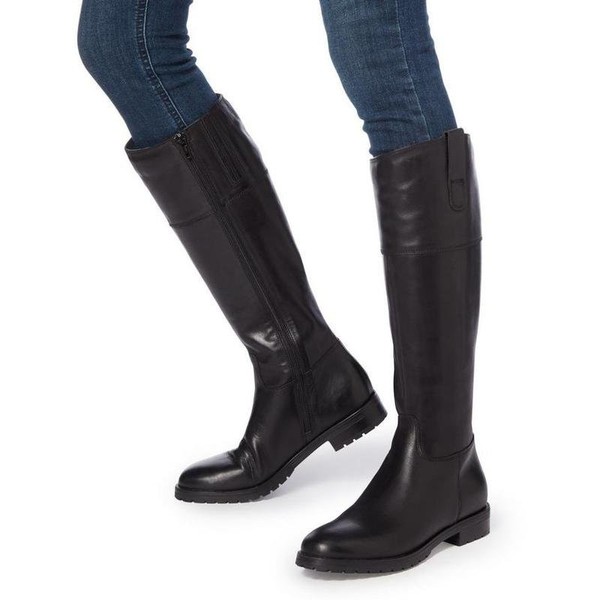 Women Dune Boots Black Leather 35