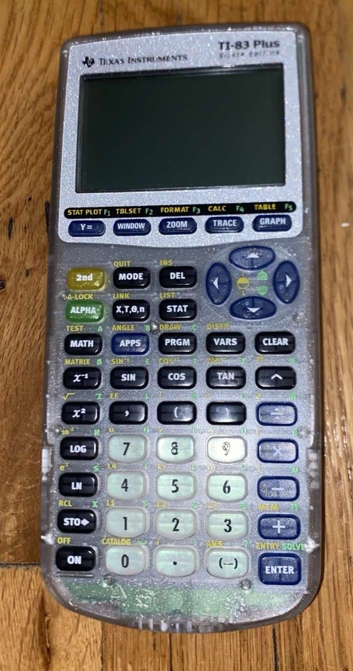 Texas Instruments TI83 Plus Silver Edition Graphing Calculator Clear Transparent
