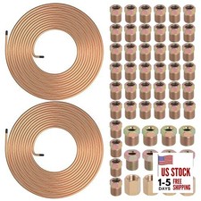 2 Sets 25 FT 1/4" Brake Line Tubing Assortment Kit with 54 Pcs Brake Line