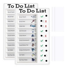2 PCS Sliding Routine Chore Chart, Kids, Adults, Visual Schedule, To Do List