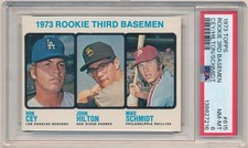 MIKE SCHMIDT 1973 TOPPS BASEBALL #615 RC ROOKIE 3RD BASEMEN PHILLIES PSA 8 NM-MT