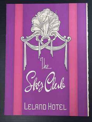 The Sky Club Leland Hotel Menu Autora Illinois Vtg 1950 s Beautiful Condition