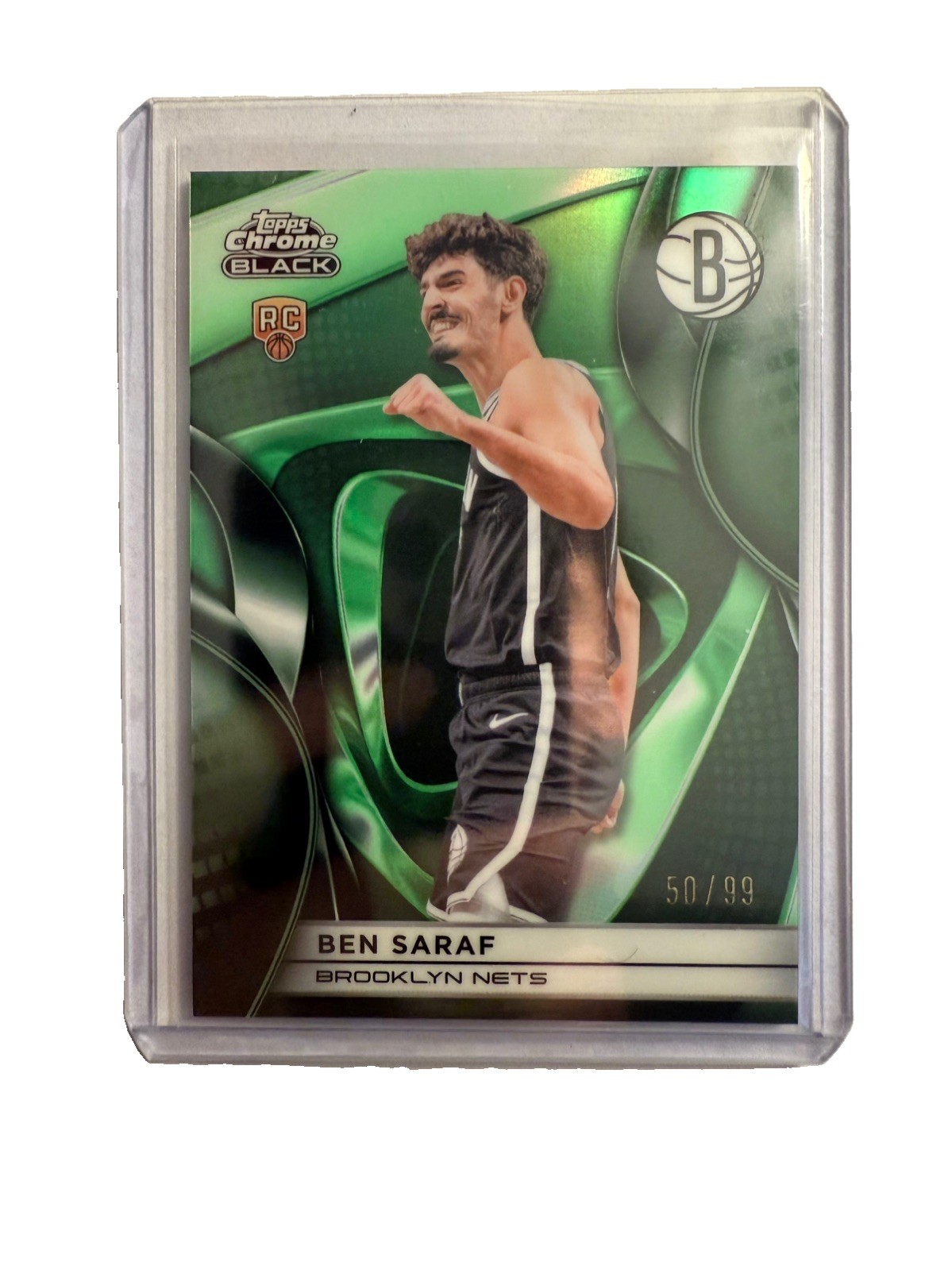 2025-26 Topps Chrome Black Ben Saraf Green Refractor Rookie /99 #126