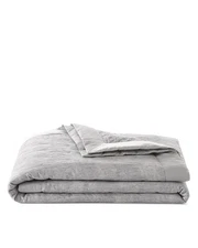 Hudson Park Collection Rippled Texture King Coverlet Silver - NWT $525