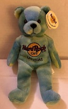 Hard Rock Cafe Las Vegas 2001 Monty Beara Bear Green Bean Bag Bear - New w/ Tags