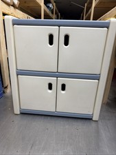 Rare Little Tikes Cabinet / Dresser With Doors Blue & White, Plastic Shelf