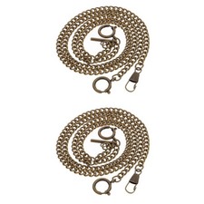 2 Pieces Pocket Watches for Men Mechanical Watchchain Mens Wallet