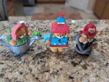 Lucy and Me Bear Enesco Lucy Lot of 3 - Bird house, Watering Can, Fireman
