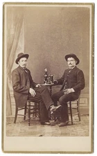 1880s BEER DRINKING CIGAR SMOKING MEN CDV Photo | Schwabe, Omaha, Nebraska