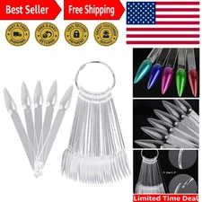 160Pcs Nail Swatch Sticks Stiletto Nail Sample Sticks Clear Nail Color Displa...