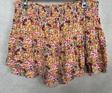 Wild Fable Floral Tiered Mini Skort Elastic Waist Sz L