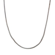 Sterling Silver Diamond Cut Snake Chain Necklace 17 3/4" - 925